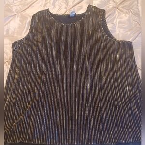 Black and Gold Striped Sleeveless Top